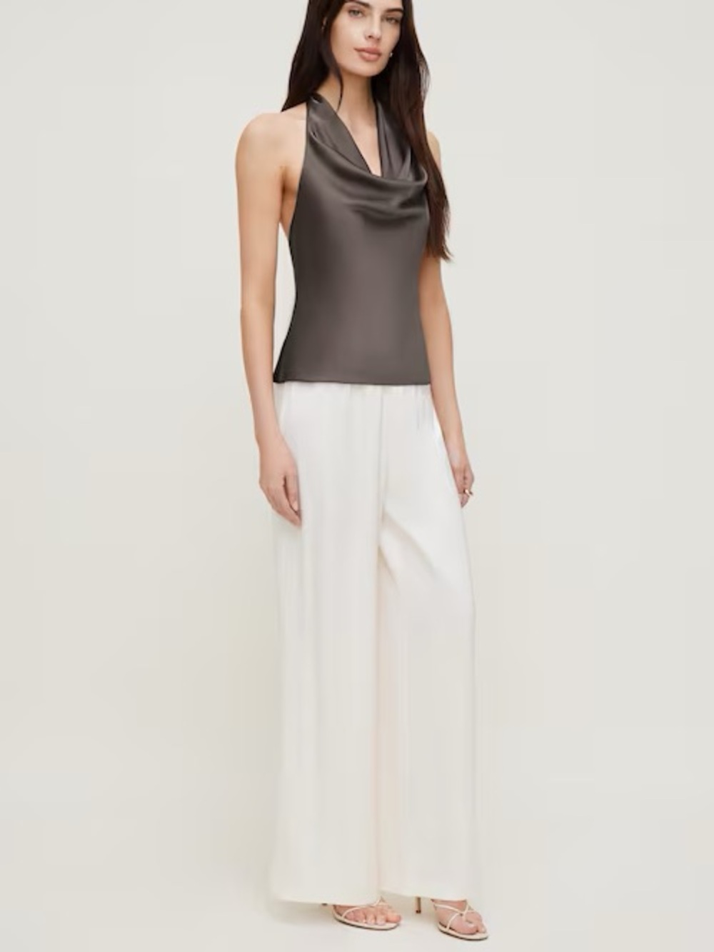 Satin wide leg pants